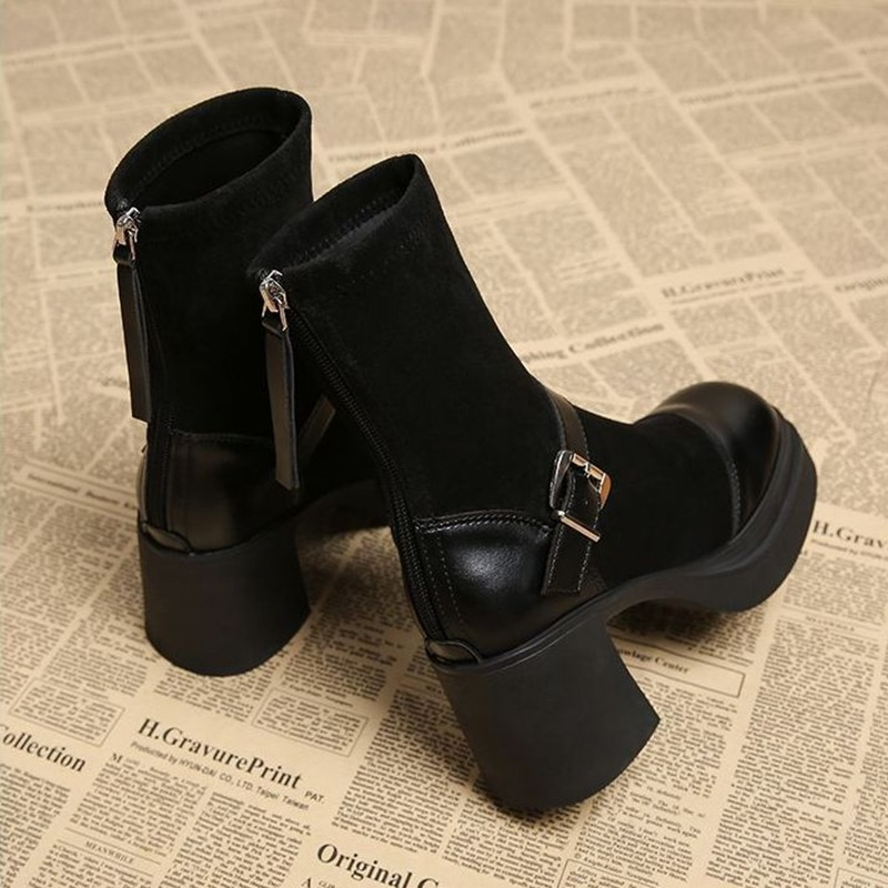 Women Platform Chunky High Hee - No Show Sock Women review and price
