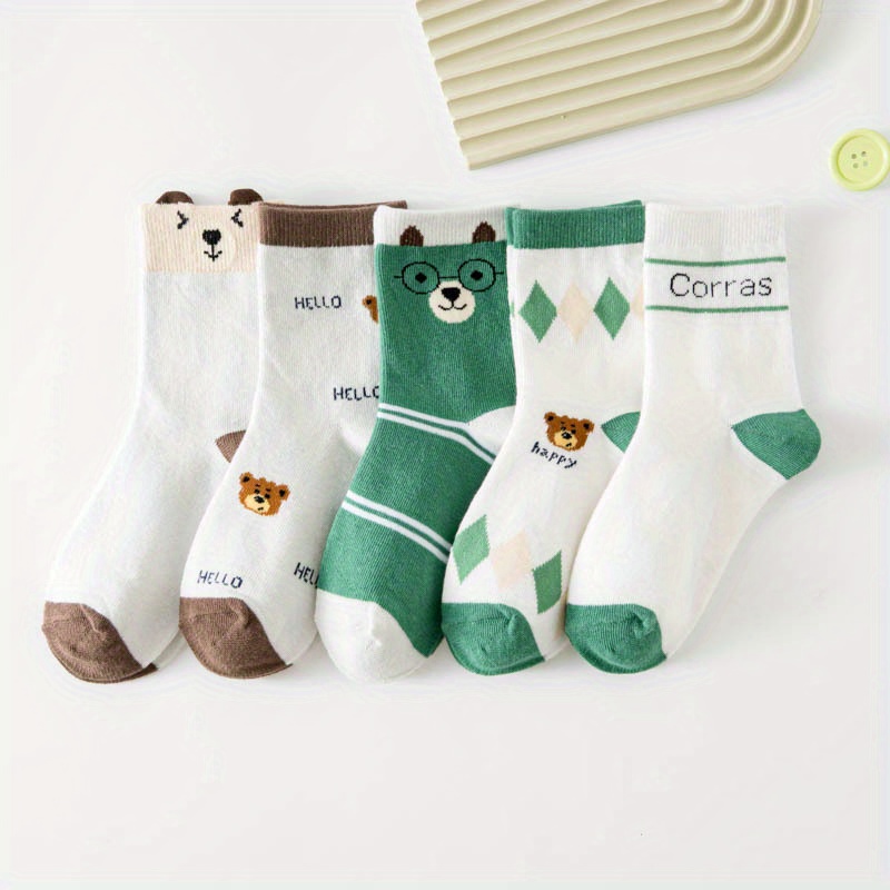 5 Pack Toddler Cartoon Bear Pa - Cotton Crew Sock Pack review and price